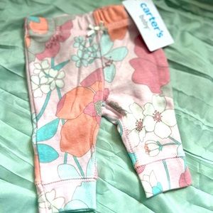 Carters floral newborn pants
